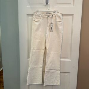 Justusa White Denim cropped flair Jeans size 6